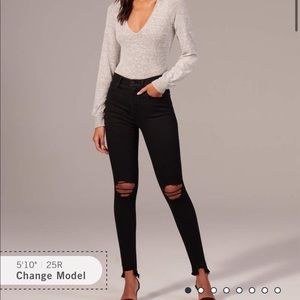 Abercrombie High Rise Super Skinny Black Jeans size 27